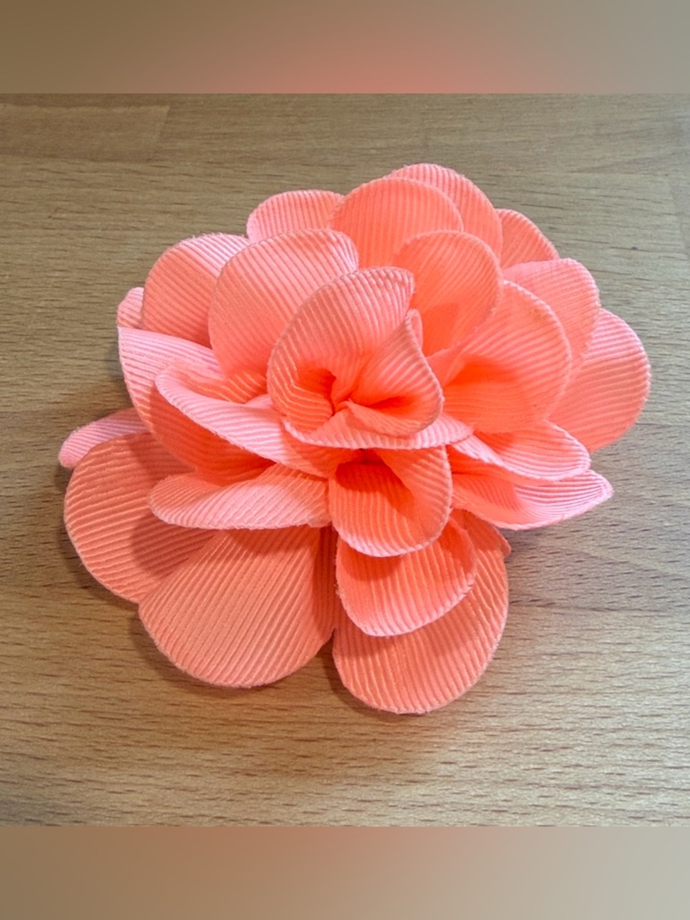 Cat & Jack Pink Fabric Flower Barrette Hair Clip - 3 1/4 Length & Width Like New